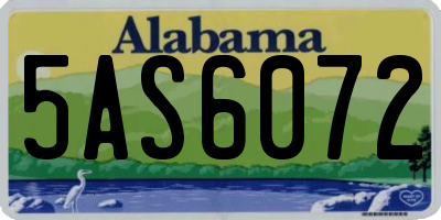 AL license plate 5AS6072