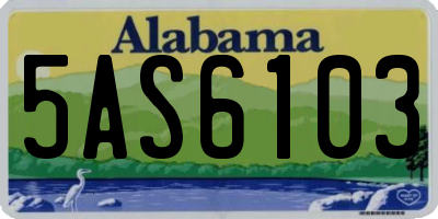 AL license plate 5AS6103