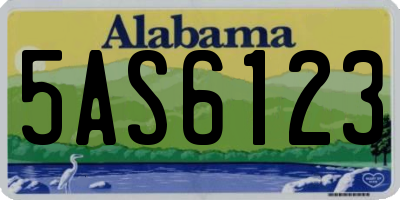 AL license plate 5AS6123