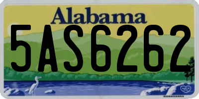 AL license plate 5AS6262