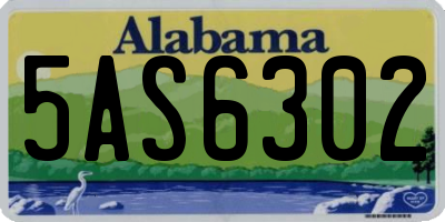 AL license plate 5AS6302