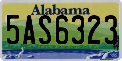 AL license plate 5AS6323