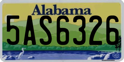 AL license plate 5AS6326