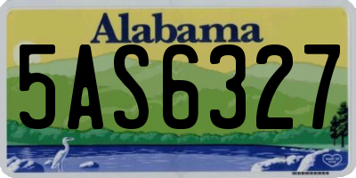 AL license plate 5AS6327
