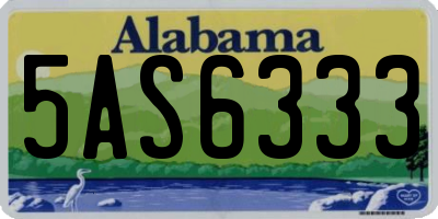 AL license plate 5AS6333