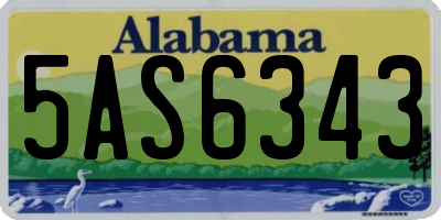 AL license plate 5AS6343