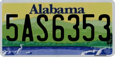 AL license plate 5AS6353