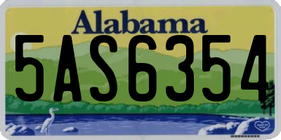 AL license plate 5AS6354