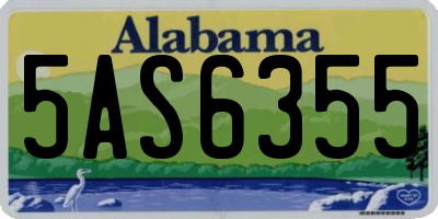 AL license plate 5AS6355