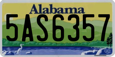 AL license plate 5AS6357