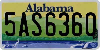 AL license plate 5AS6360