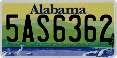 AL license plate 5AS6362