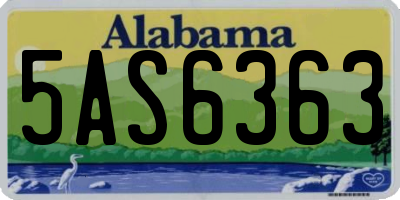 AL license plate 5AS6363