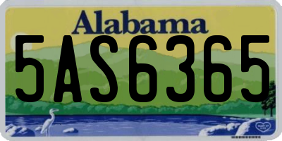 AL license plate 5AS6365