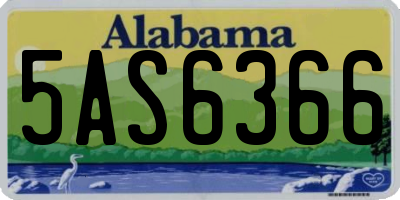 AL license plate 5AS6366