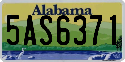 AL license plate 5AS6371
