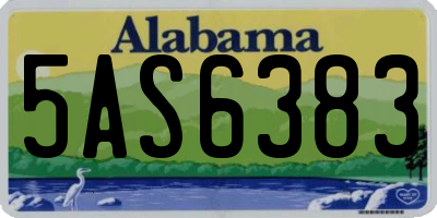 AL license plate 5AS6383