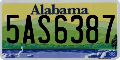 AL license plate 5AS6387