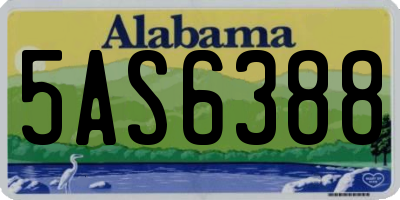 AL license plate 5AS6388