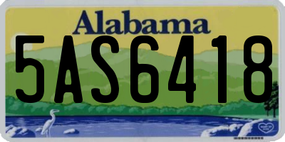 AL license plate 5AS6418