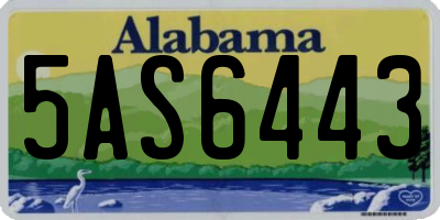 AL license plate 5AS6443