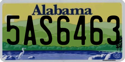 AL license plate 5AS6463