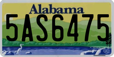 AL license plate 5AS6475