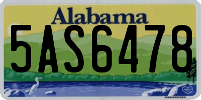 AL license plate 5AS6478