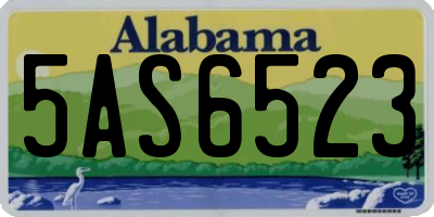AL license plate 5AS6523