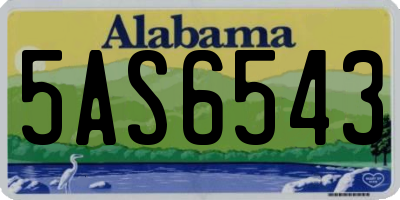 AL license plate 5AS6543