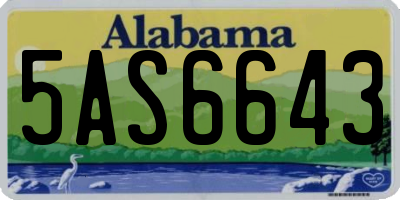 AL license plate 5AS6643