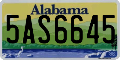 AL license plate 5AS6645