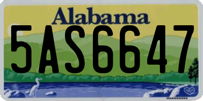 AL license plate 5AS6647