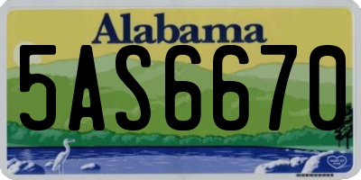 AL license plate 5AS6670