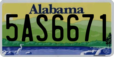 AL license plate 5AS6671