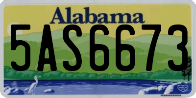AL license plate 5AS6673