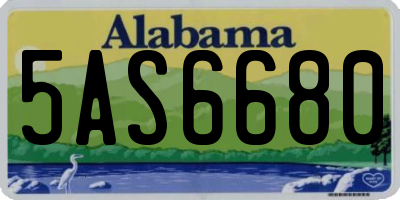 AL license plate 5AS6680