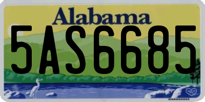AL license plate 5AS6685