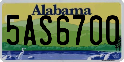 AL license plate 5AS6700