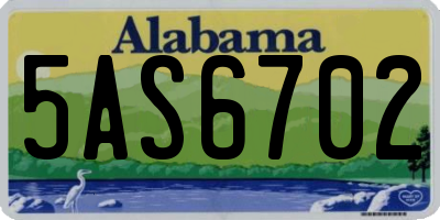 AL license plate 5AS6702