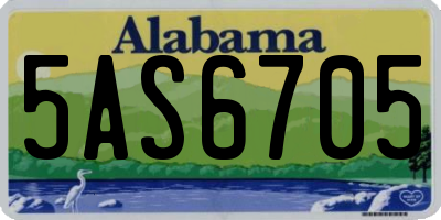 AL license plate 5AS6705