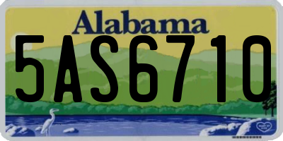 AL license plate 5AS6710