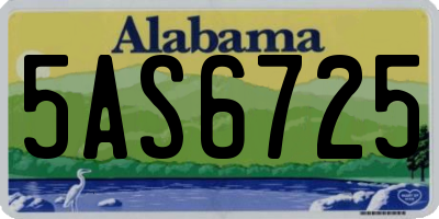 AL license plate 5AS6725