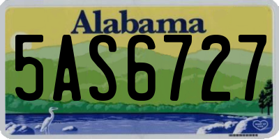 AL license plate 5AS6727