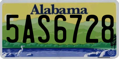 AL license plate 5AS6728