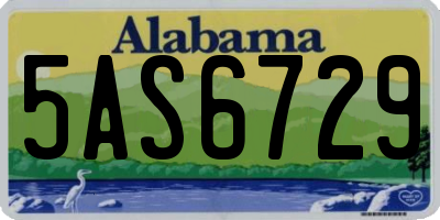 AL license plate 5AS6729
