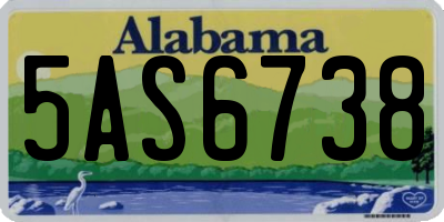 AL license plate 5AS6738