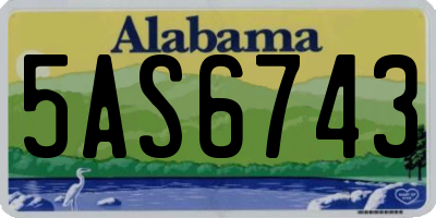 AL license plate 5AS6743