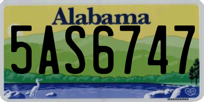 AL license plate 5AS6747