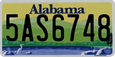 AL license plate 5AS6748